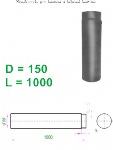 Ricom gas Kouřovod 150 šedý Roura délky 1000 mm - průměr 150 mm,  tl.1,5