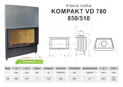 Krbová vložka KOBOK KOBOK KOMPAKT 780 (850) 510 VD s výsuvem